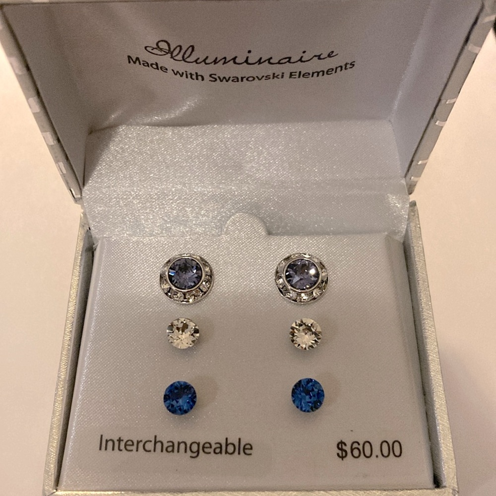 New illuminaire interchangeable earrings made with Swarovski elements
